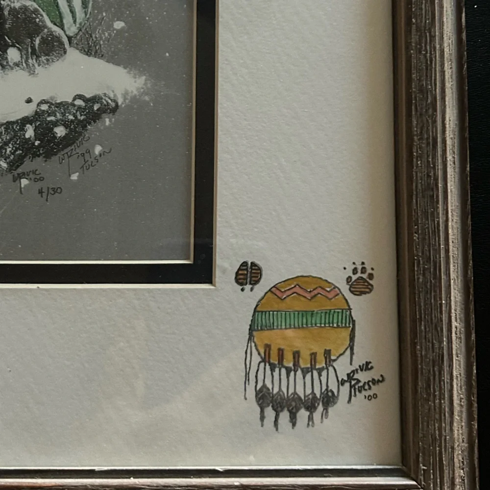 William T Zivic Western Artist Numbered Print 4/30 Signed On Back-Framed